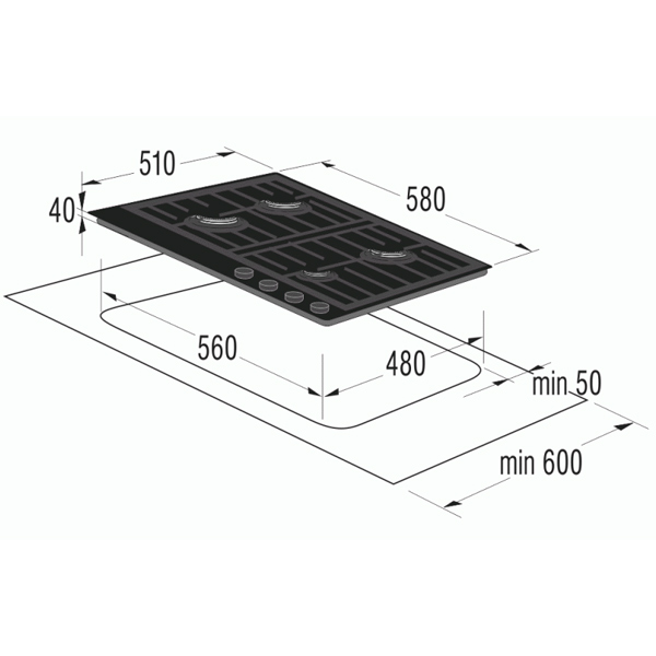 Встраив. газовая панель Gorenje GT641UB — фото 3