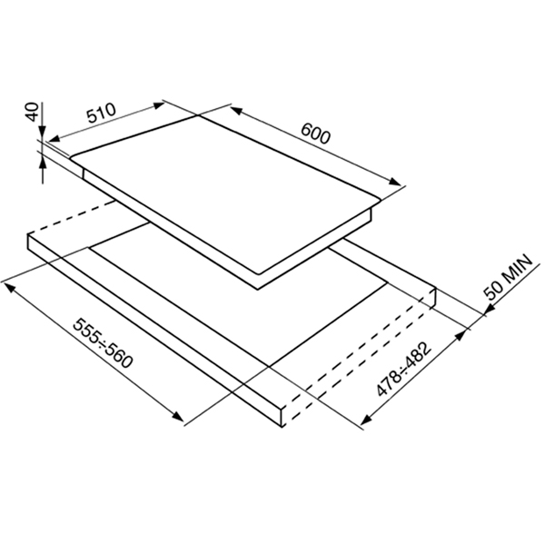 Встраив. газовая панель Smeg Linea P1641X — фото 2