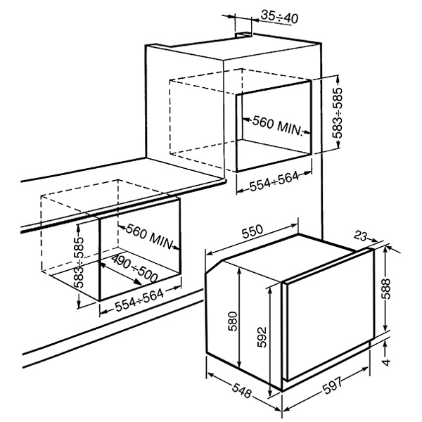 Встраиваемый электрический духовой шкаф Smeg Cortina SF750OT — фото 2