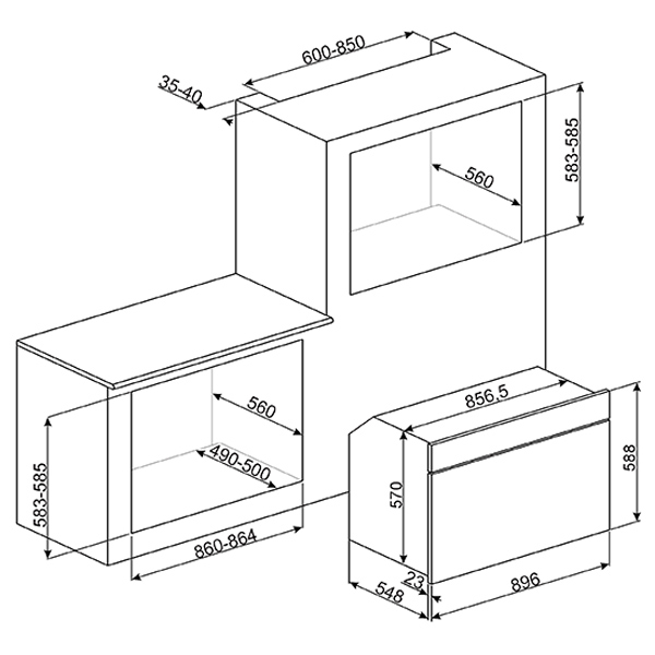 Встраиваемый электрический духовой шкаф Smeg SFP9395X — фото 3