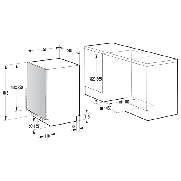 Встраиваемая посудомоечная машина 45 см Gorenje MGV5511 — фото 2