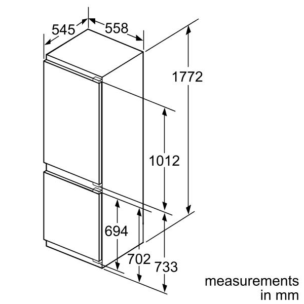 Встраиваемый холодильник комби Bosch KIN86AF30R — фото 3