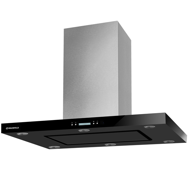 Островная вытяжка Maunfeld Harbour Glass (Isla) 90 Inox Glass Black