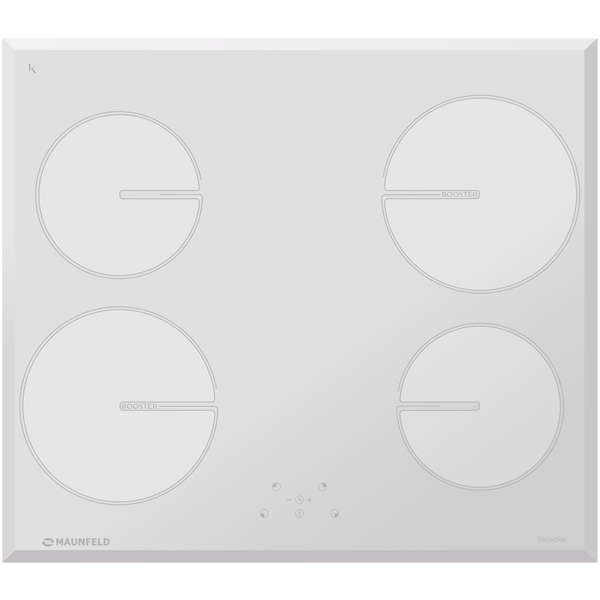Встраиваемая индукционная панель независимая Maunfeld MVI59.4HZ.2BT-WH White