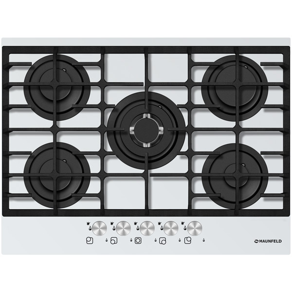 Встраив. газовая панель независимая Maunfeld MGHG 75 13W White