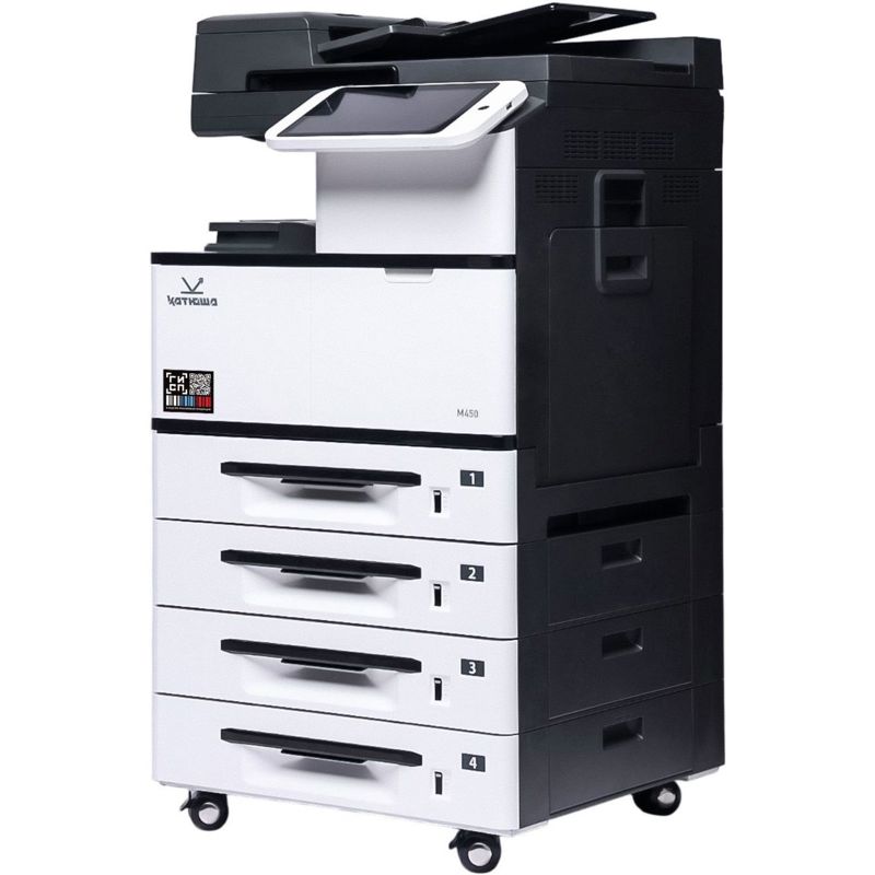 МФУ Катюша M450p принтер/копир/сканер, А3 формат, монохромный, 50 А4/мин, Сканер цвет/чб. CPU 1200 МГц, 4 ГБ RAM, Ethernet, USB, USB-host,. 10