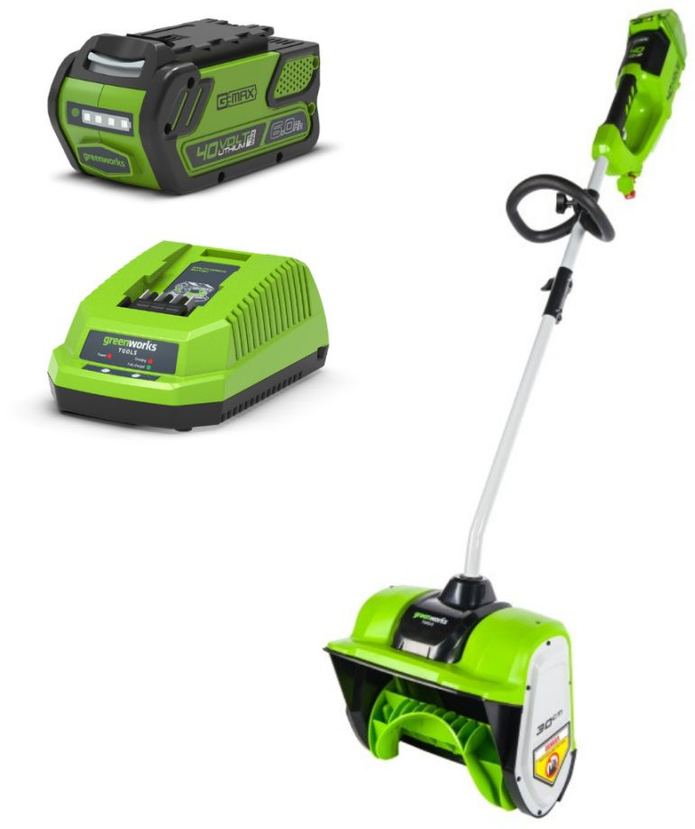 Снегоуборщик электр. Greenworks GD40SSK5 — фото 2