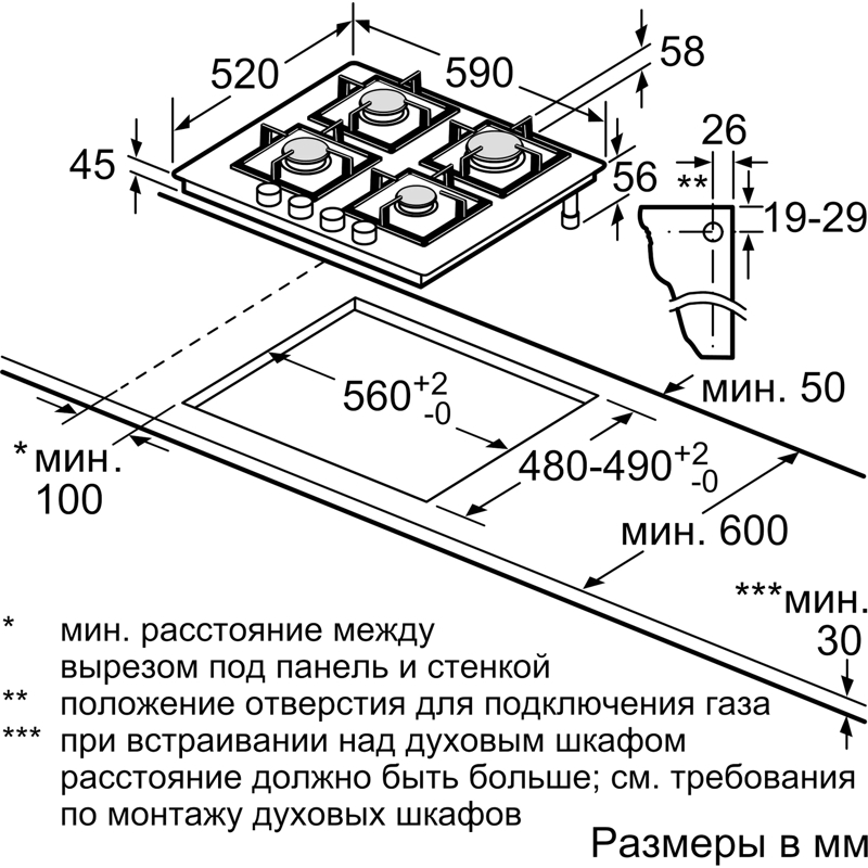 Встраиваемая газовая панель BOSCH PPP6A6I40 — фото 8