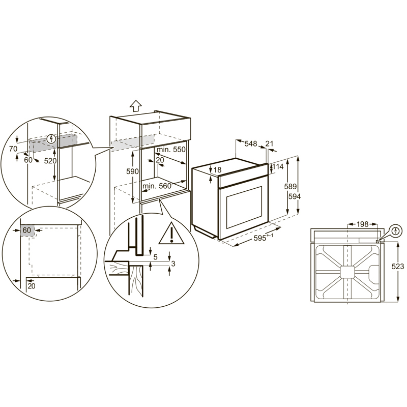 Встраиваемая электрическая духовка ELECTROLUX EOF5F70X