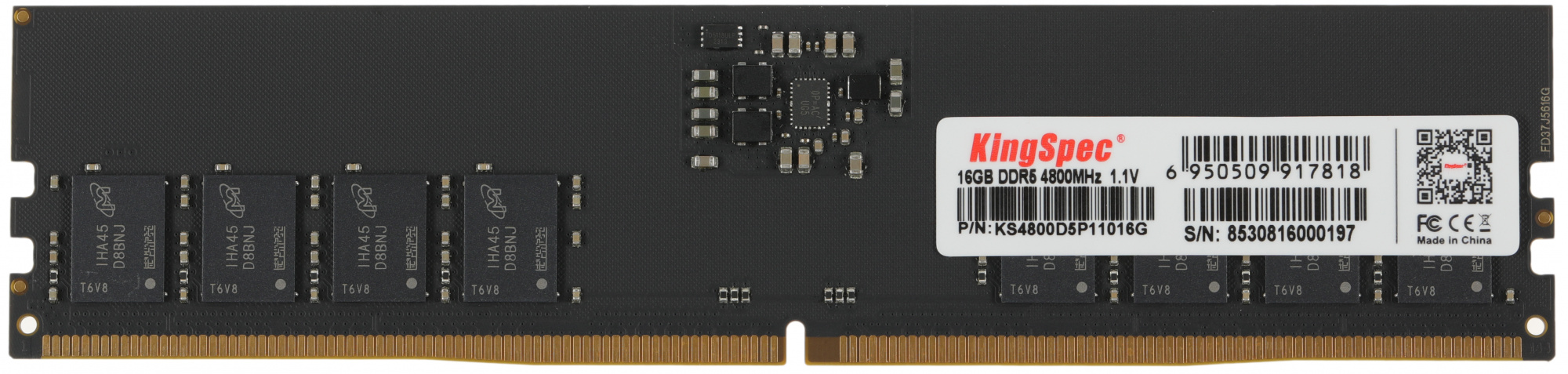 Память DDR5 16GB 4800MHz Kingspec KS4800D5P11016G RTL PC5-38400 CL40 DIMM 288-pin 1.1В single rank Ret — фото 3