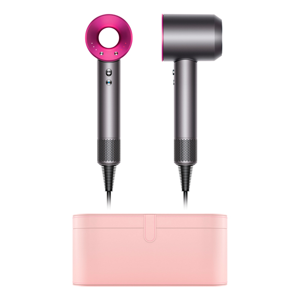 Фен Dyson Supersonic (фуксия) в розовом чехле