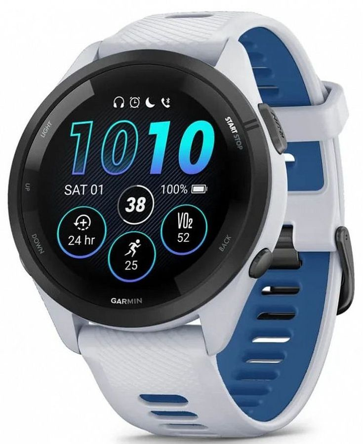 Смарт-часы Garmin Forerunner 265 33мм 1.3" AMOLED корп.черный/белый силикон рем.белый (010-02810-11) — фото 5