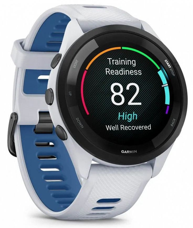 Смарт-часы Garmin Forerunner 265 33мм 1.3" AMOLED корп.черный/белый силикон рем.белый (010-02810-11) — фото 3