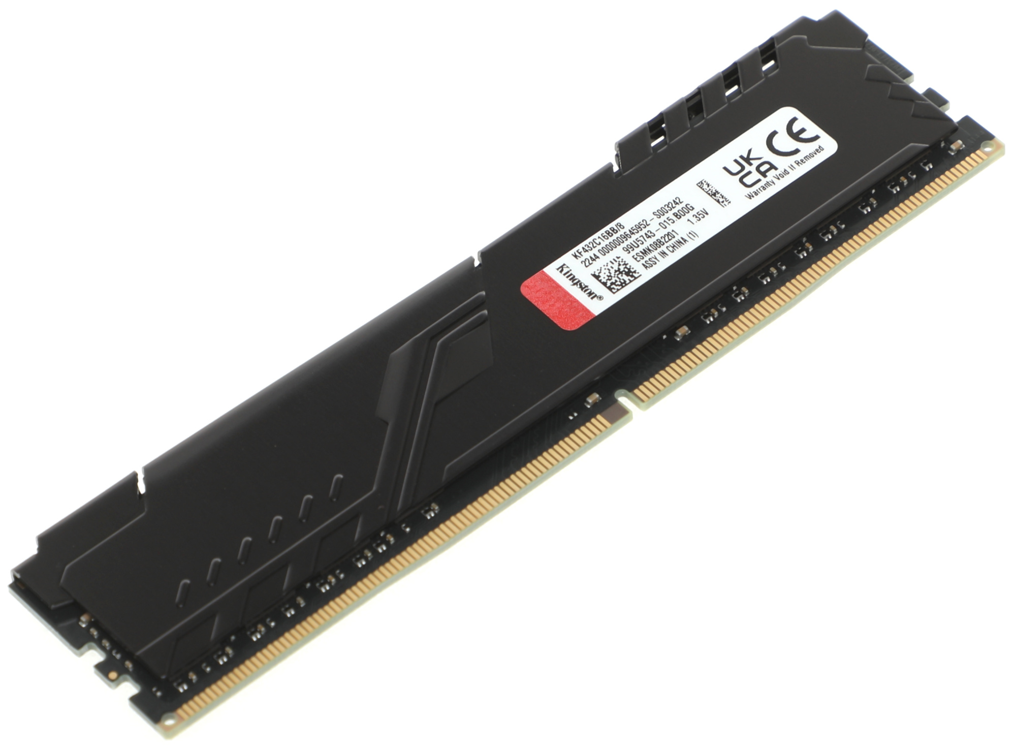 Память DDR4 8Gb 3200MHz Kingston KF432C16BB/8 Fury Beast Black RTL Gaming PC4-25600 CL16 DIMM 288-pin 1.35В single rank с радиатором Ret — фото 3