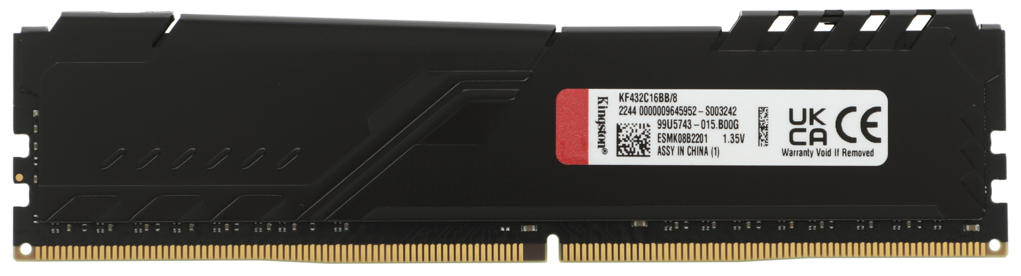Память DDR4 8Gb 3200MHz Kingston KF432C16BB/8 Fury Beast Black RTL Gaming PC4-25600 CL16 DIMM 288-pin 1.35В single rank с радиатором Ret — фото 4