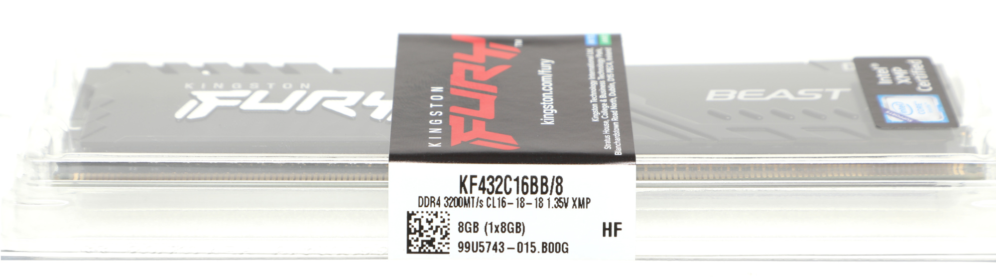 Память DDR4 8Gb 3200MHz Kingston KF432C16BB/8 Fury Beast Black RTL Gaming PC4-25600 CL16 DIMM 288-pin 1.35В single rank с радиатором Ret — фото 7