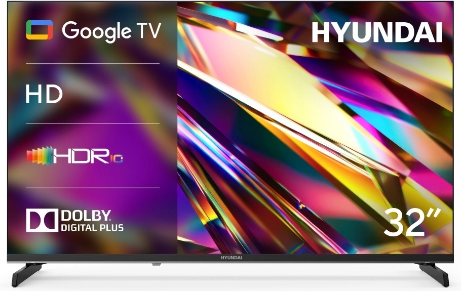 Телевизор LED Hyundai 32" H-LED32BS5011 Google TV Frameless черный/черный HD 60Hz DVB-T DVB-T2 DVB-C DVB-S DVB-S2 USB WiFi Smart TV — фото 2