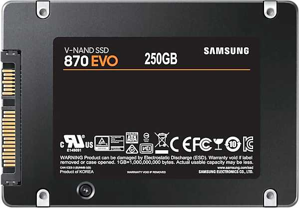 Накопитель SSD Samsung SATA-III 250GB MZ-77E250BW 870 EVO 2.5" — фото 2