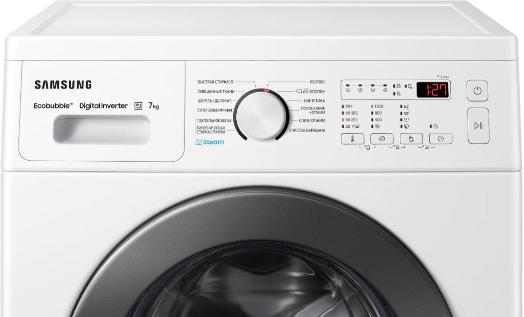 Стиральная машина Samsung WW70AG4S21VELD кл.:A фронт. макс.:7кг белый инвертор — фото 6
