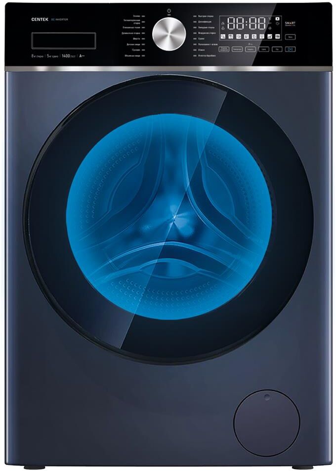 Стиральная машина Centek CT-1956 (серый) 1400 / 8кг / 52см / 17пр /Диспл/INVERTER/Сушка 5кг/Пар/A+++ — фото 10