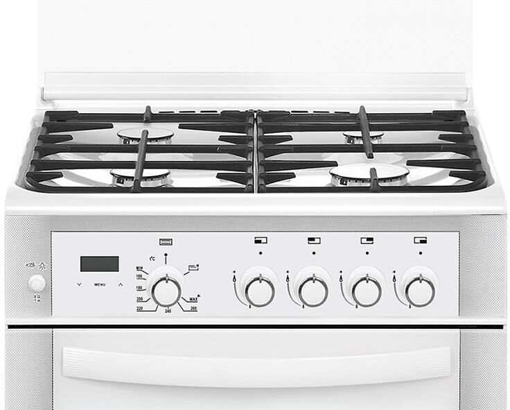 Плита Газовая Gefest ПГ 6300-03 0040 белый (стеклянная крышка) реш.чугун