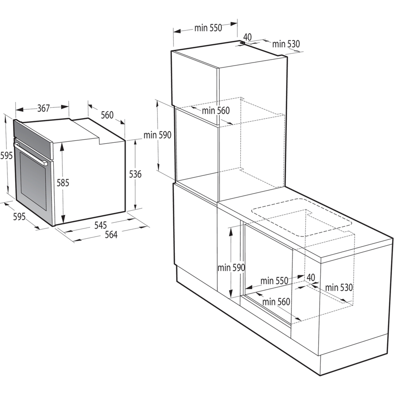 Встраиваемые электрические духовки 60 см GORENJE BPSA6747A08BG