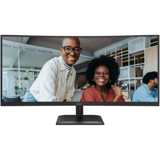 Монитор AOC 34" CU34E4CV 1500R, 21:9, VA, UWQHD, 4ms, 350cd, HDMI, DP, USB, USB-C, LAN, SPK, HAS