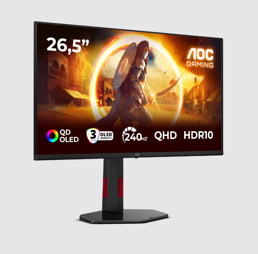 Монитор AOC 26,5" Q27G4ZDR, 16:9, QD-OLED, QHD, 0,03ms, 400cd, 240Hz, HDMI, DP, USB, HAS