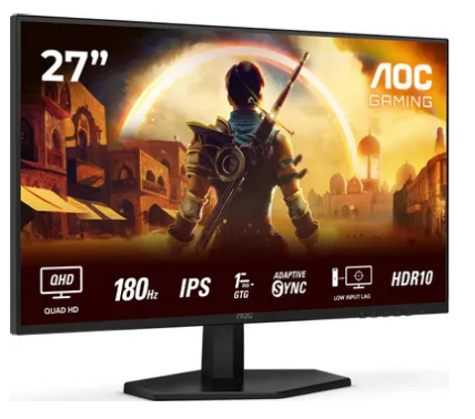Монитор AOC 27" Q27G42XE, 16:9, IPS, QHD, 0,5/1ms, 300cd, 180Hz, HDMI, DP, SPK