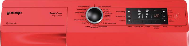 Стиральная машина Gorenje W65FZ23R/S класс: A-30% загр.фронтальная макс.:6кг красный