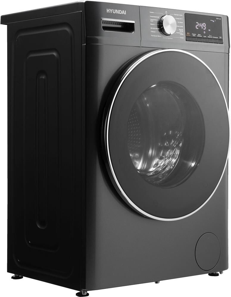 Стиральная машина Hyundai WFD8401 кл.:B фронт. макс.:8кг (с сушкой) темно-серый инвертор — фото 4