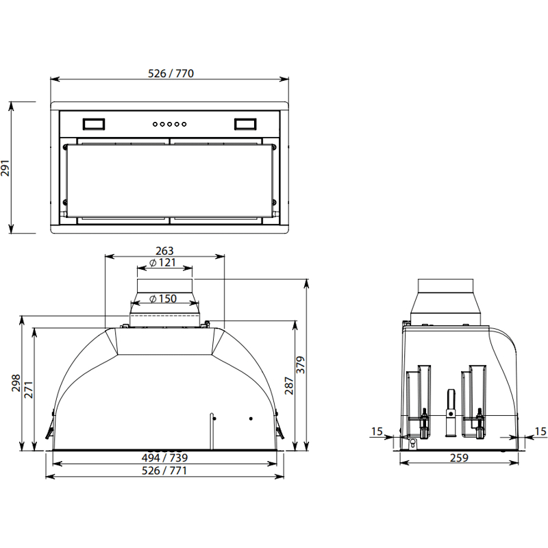 Встраиваемая вытяжка FALMEC CBIN50.E10#ZZZN460F