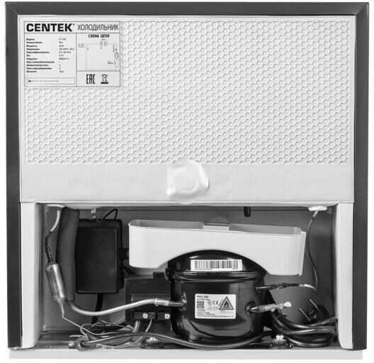 Холодильник Centek CT-1701 (черный) <44л> барный 470x440x495, cтеклянная дверь, A+ — фото 3