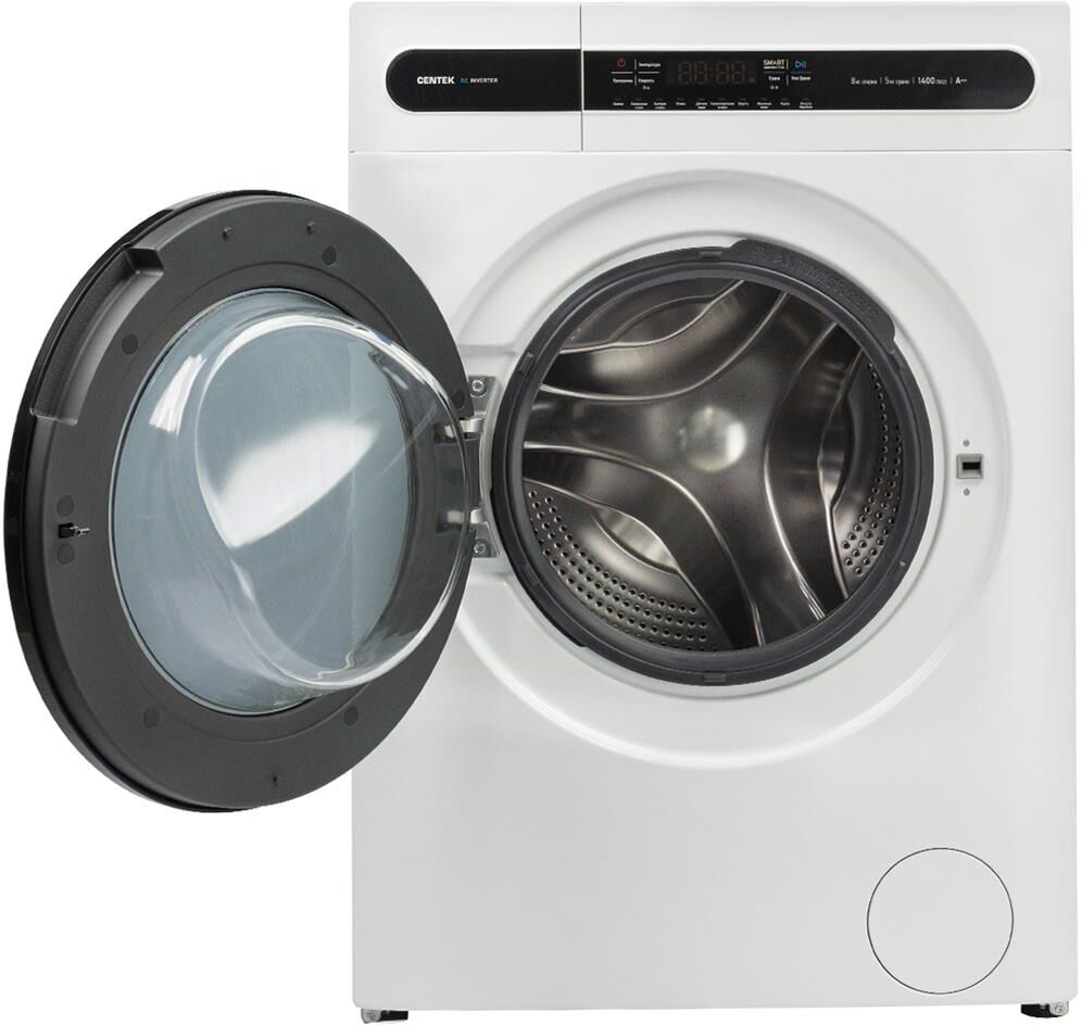 Стиральная машина Centek CT-1951 (белый) 1400 / 8кг / 52см / 11пр /Дисплей/ INVERTER /Сушка 5кг/A+++ — фото 6