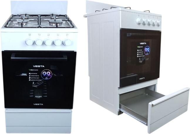 Плита газовая VESTA Bergamo VGG 5021.1 Белая с VD