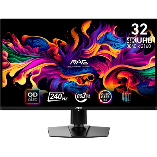 Монитор MSI 31,5" MAG 321UPX QD-OLED, 16:9, UHD, 0,03ms, 1000cd, 240Hz, HDMI, DP, USB-C, HAS
