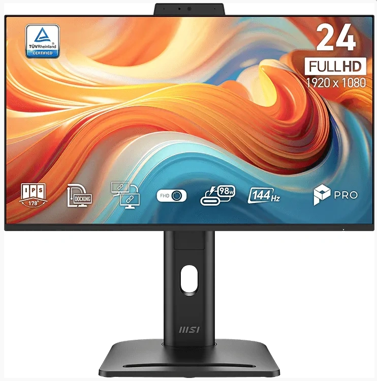 Монитор MSI 23,8" PRO MP245PDG E14, 16:9, IPS, FHD, 1/4ms, 250cd, 144Hz, HDMI, DP, DP out, USB, USB-C, CAM, SPK, HAS