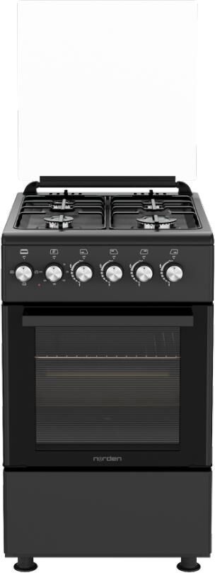 Плита газоэлектрическая NORDEN FF5403GAZD Черный матовый