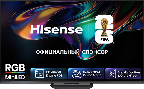 Телевизор 55" RGB MiniLED 4K UHD 55UR8S HISENSE