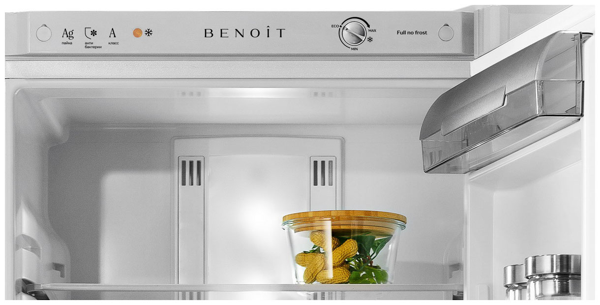 Двухкамерный холодильник Benoit 344 серебристый металлопласт — фото 3