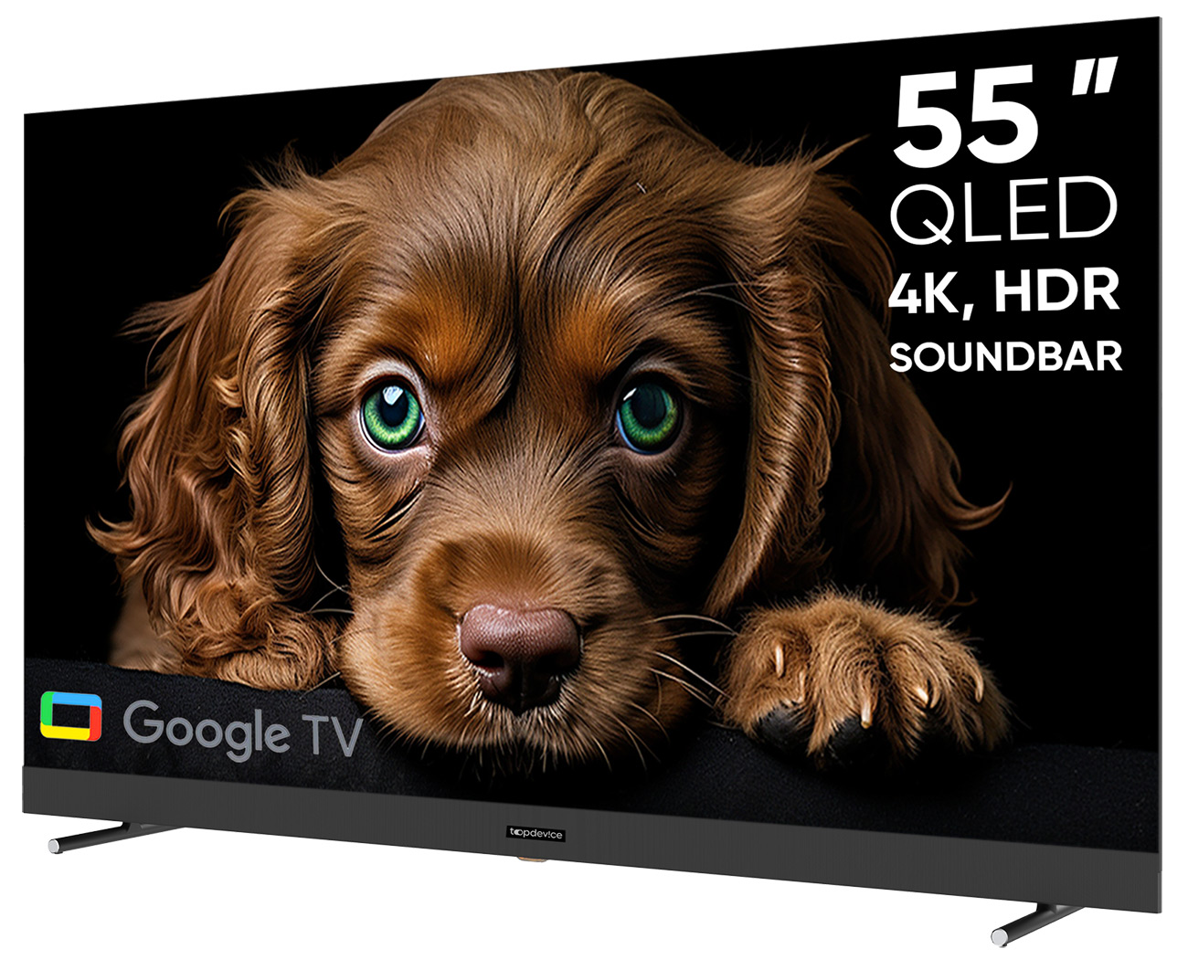 Телевизор Topdevice TV 55 QLED DQ08, c Google TV и саундбаром, 4K UHD (TDTV55DQ08U_BK)