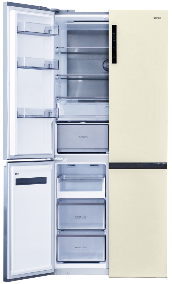 Многокамерный холодильник Centek CT-1746 NF Beige Glass — фото 3