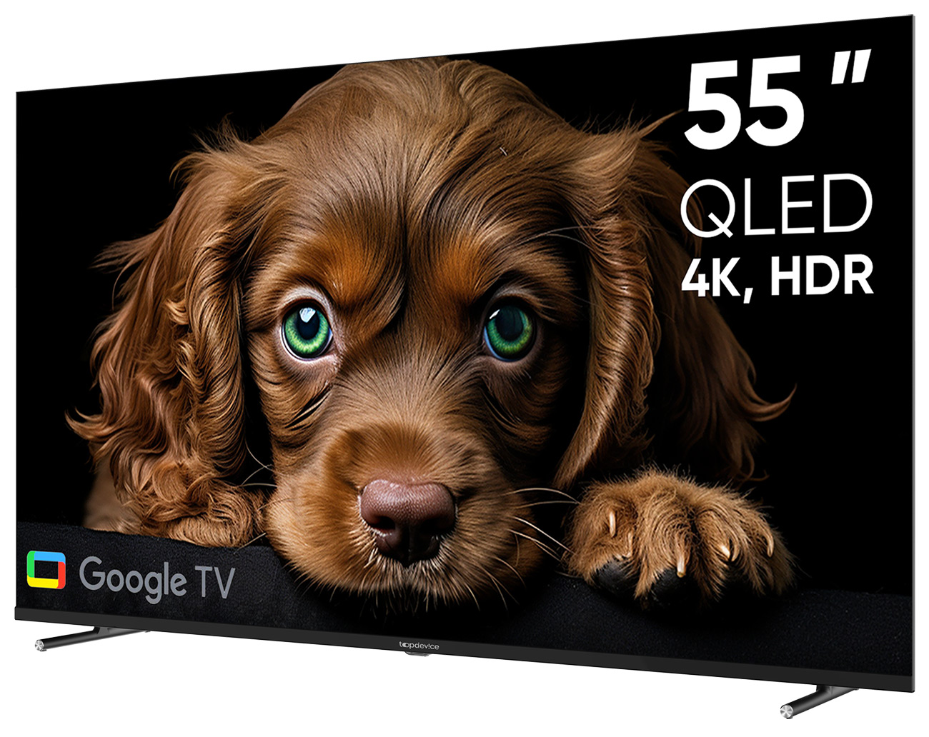 Телевизор Topdevice TV 55 QLED CQ09, c Google TV, 4K UHD (TDTV55CQ09U_BK), черный