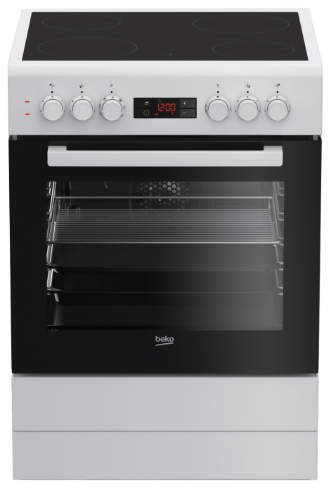 Плита Электрическая Beko FSM67300GWS белый стеклокерамика