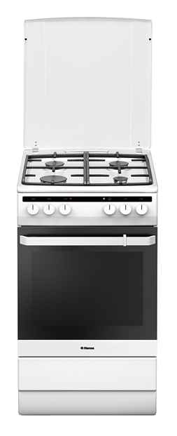 Плита Комбинированная Hansa FCMW58020 белый реш.чугун