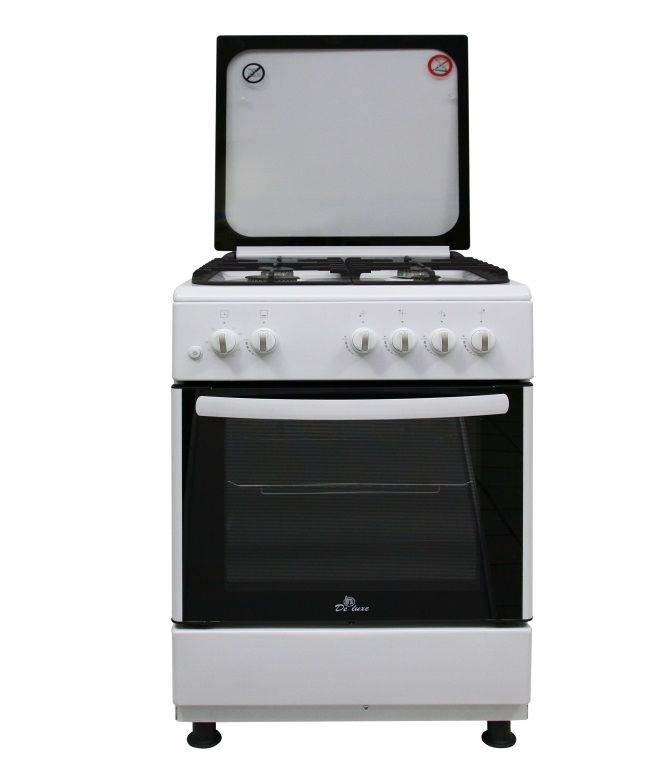 Плита Газовая De Luxe 606040.24-001г (кр) ЧР белый реш.чугун