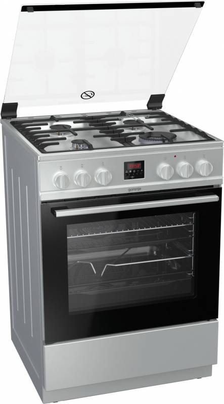 Плита Газовая Gorenje GI6322XA нержавеющая сталь (стеклянная крышка) реш.чугун
