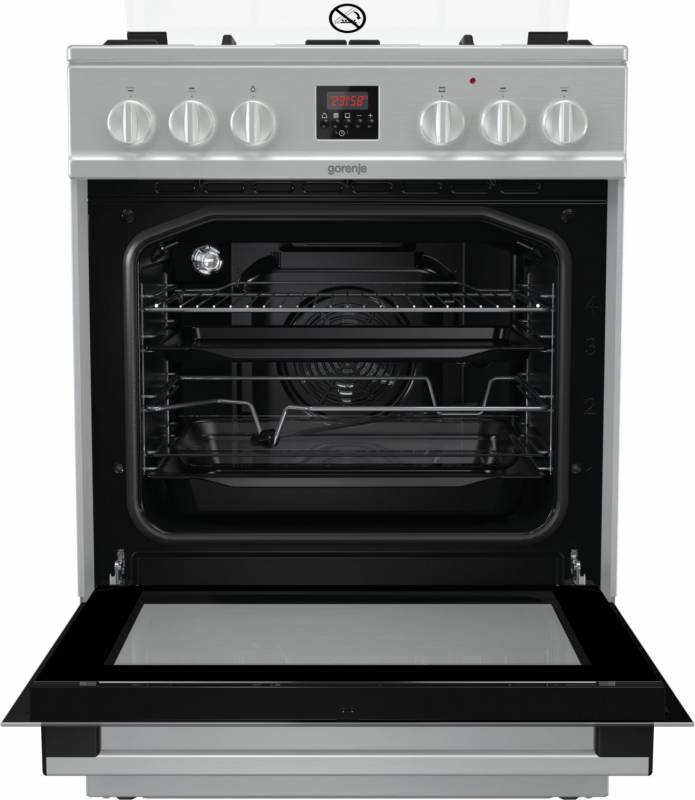 Плита Газовая Gorenje GI6322XA нержавеющая сталь (стеклянная крышка) реш.чугун — фото 3