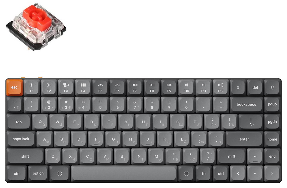 Клавиатура Keychron K3 Max, 84 клавиши, RGB-подсветка, Gateron Red Switch