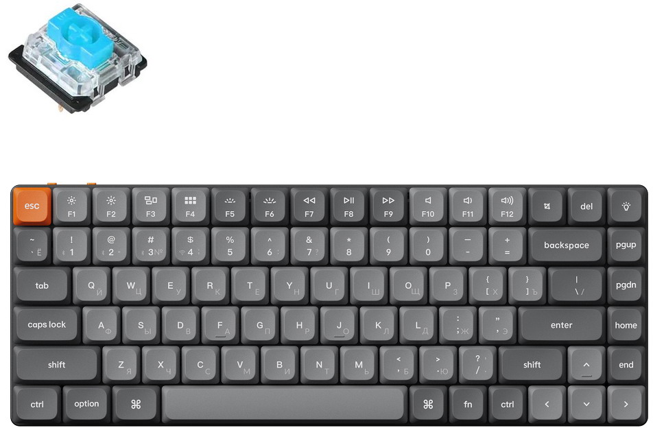 Клавиатура Keychron K3 Max, 84 клавиши, RGB-подсветка, Gateron Blue Switch